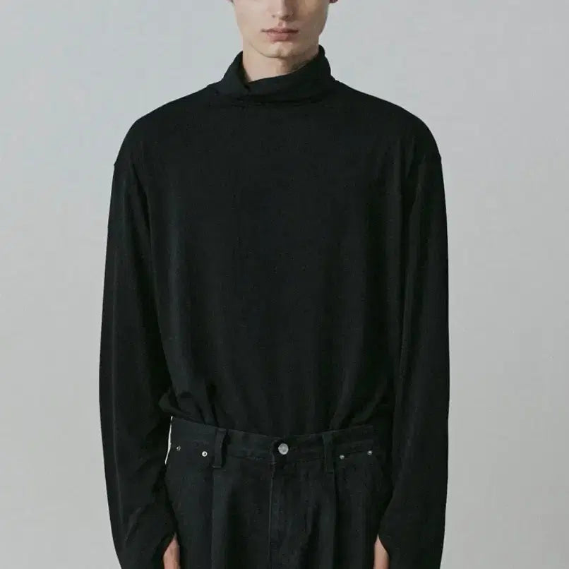 [BUNJANG] Verde Noir Layered Turtleneck Finger Hole Black L / 베르드누아 레이어 터틀넥 핑거홀 블랙 L
