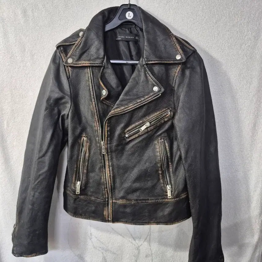 [BUNJANG] ZARA Woman Vintage Leather Rider Jacket / {만원빈티지}(M) 자라 우먼 빈티지 가죽 라이더 자켓