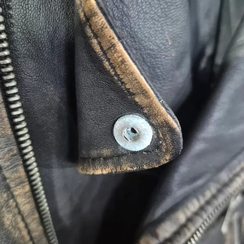 [BUNJANG] ZARA Woman Vintage Leather Rider Jacket / {만원빈티지}(M) 자라 우먼 빈티지 가죽 라이더 자켓