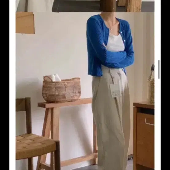 [BUNJANG] Hael Signature Wind Cardigan Blue / 하엘 시그니처 윈드 가디건 블루(새상품)