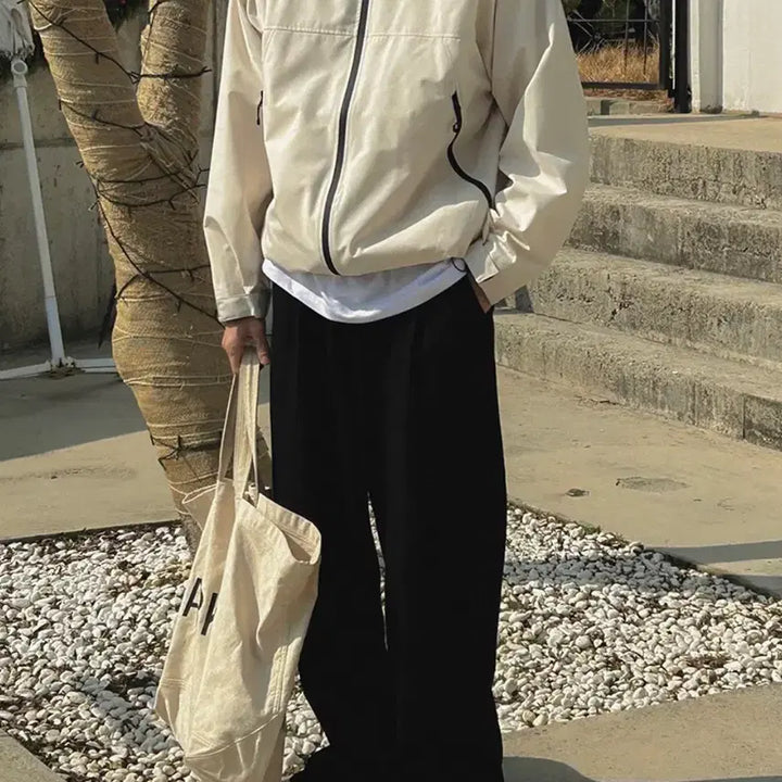 [BUNJANG] 26ss Hooded Windbreaker Jacket Cream XL, 2XL, 3XL / 26ss 후드 바람막이 점퍼 크림 2XL,3XL 사이즈 각각 판매합니다.