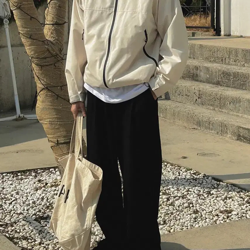 [BUNJANG] 26ss Hooded Windbreaker Jacket Cream XL, 2XL, 3XL / 26ss 후드 바람막이 점퍼 크림 2XL,3XL 사이즈 각각 판매합니다.