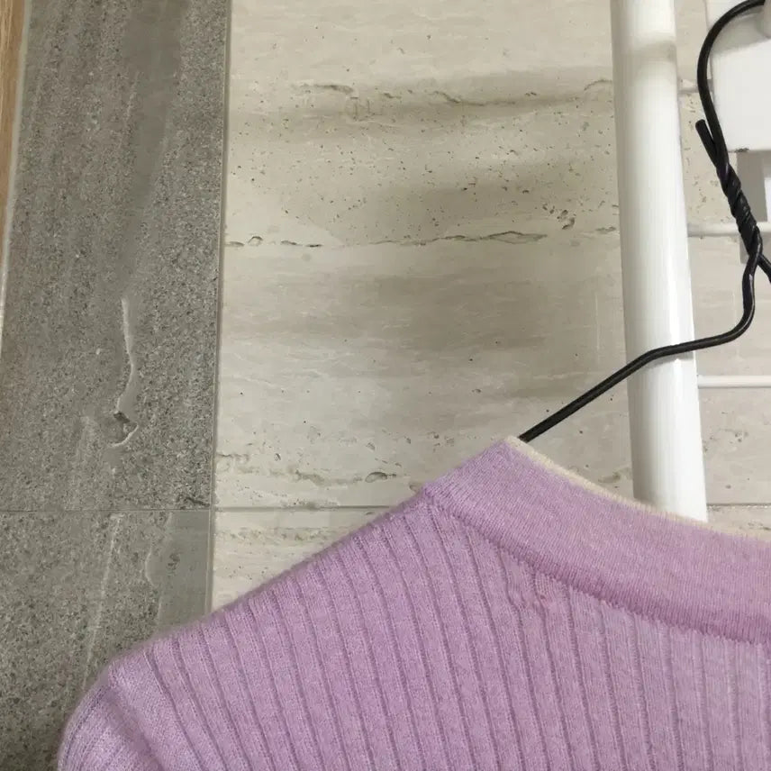 [BUNJANG] MINE Cashmere 100% Ribbed Frill Knit Top / MINE 마인 캐시미어100 골지 프릴 니트 90