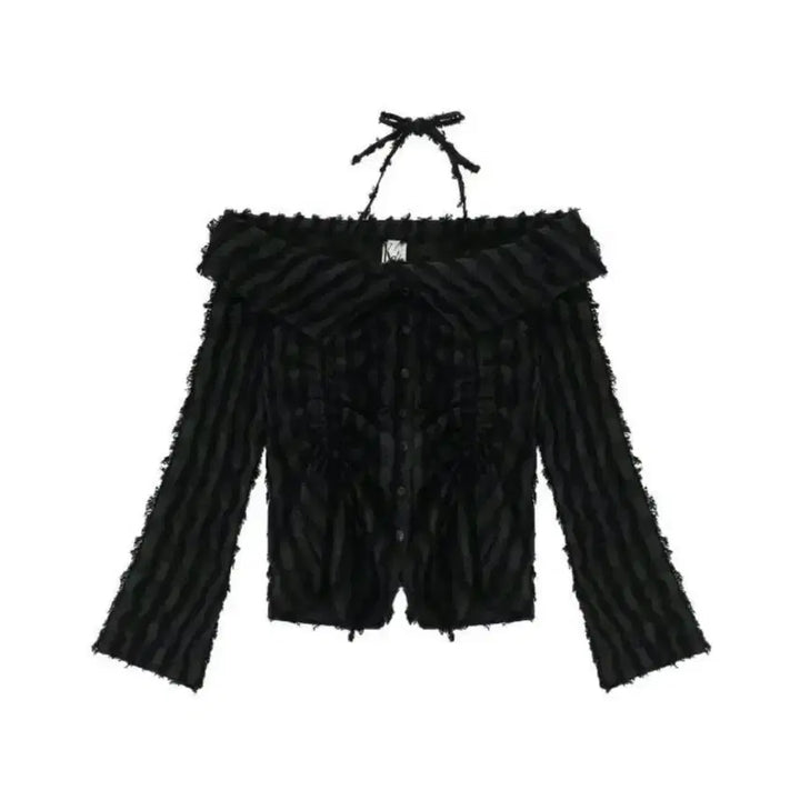 [BUNJANG] Kasiko Off-Shoulder Shirring Knit Top / 새상품) 카시코 오프숄더 셔링니트 블랙
