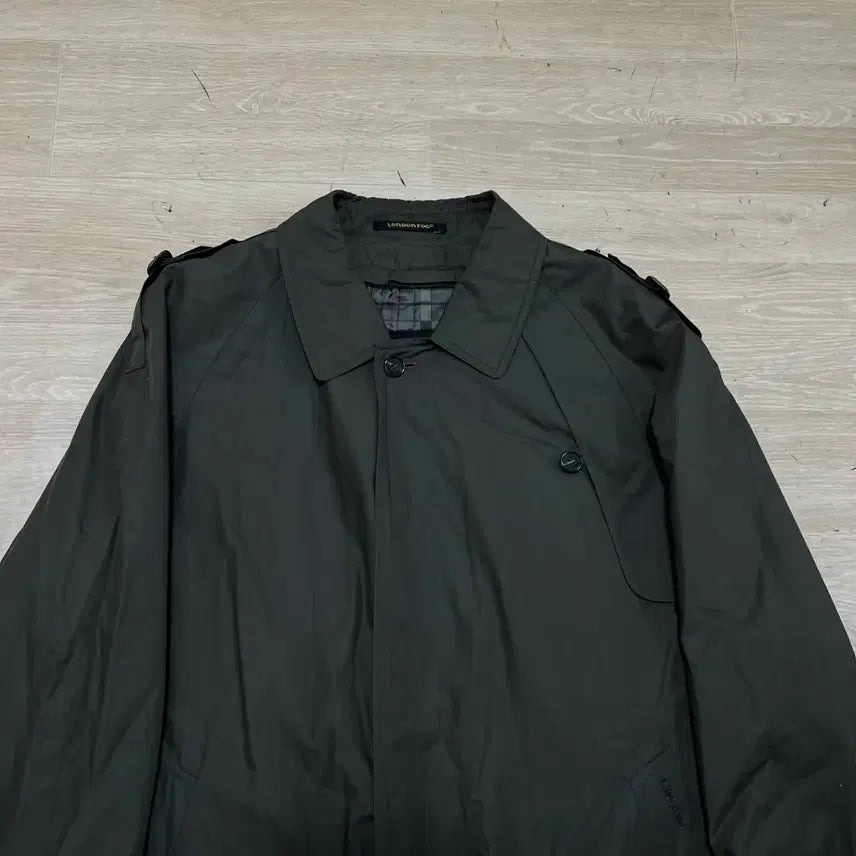 [BUNJANG] London Fog Check Lined Single Long Trench Coat [Khaki] / 런던포그 체크 안감내피 싱글 롱 트렌치 맥코트 [카키] 104-180