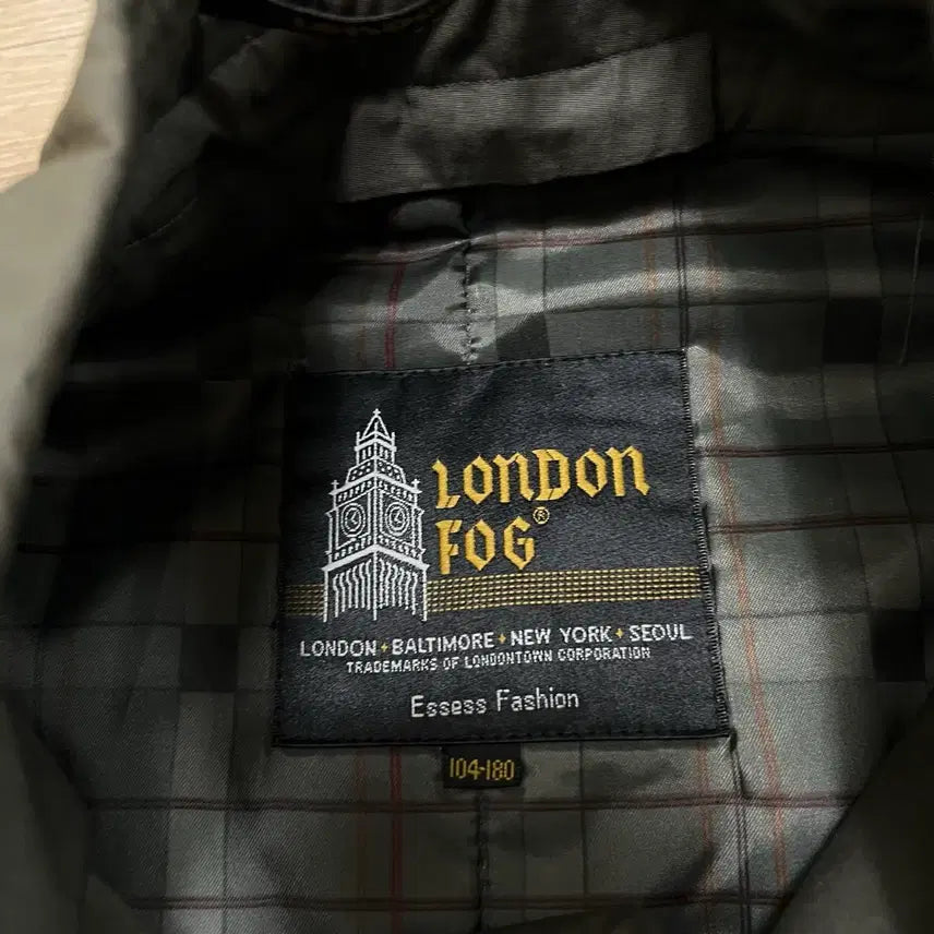 [BUNJANG] London Fog Check Lined Single Long Trench Coat [Khaki] / 런던포그 체크 안감내피 싱글 롱 트렌치 맥코트 [카키] 104-180