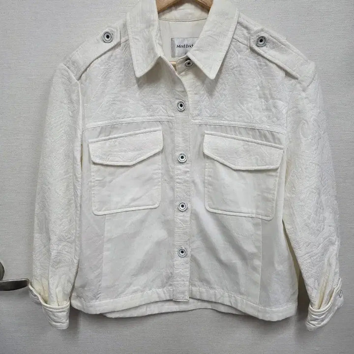 [BUNJANG] Mind Bridge Ivory Patterned Cropped Jacket (Size 66) / Mind Bridge 화이트 패턴 자켓(66사이즈)