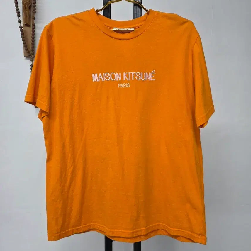 [BUNJANG] Maison Kitsune Orange Short Sleeve T-Shirt / 메종키츠네 오렌지 반팔 티셔츠 L