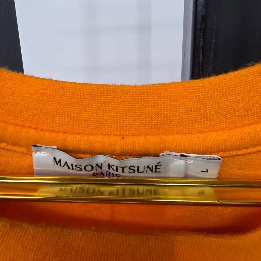 [BUNJANG] Maison Kitsune Orange Short Sleeve T-Shirt / 메종키츠네 오렌지 반팔 티셔츠 L