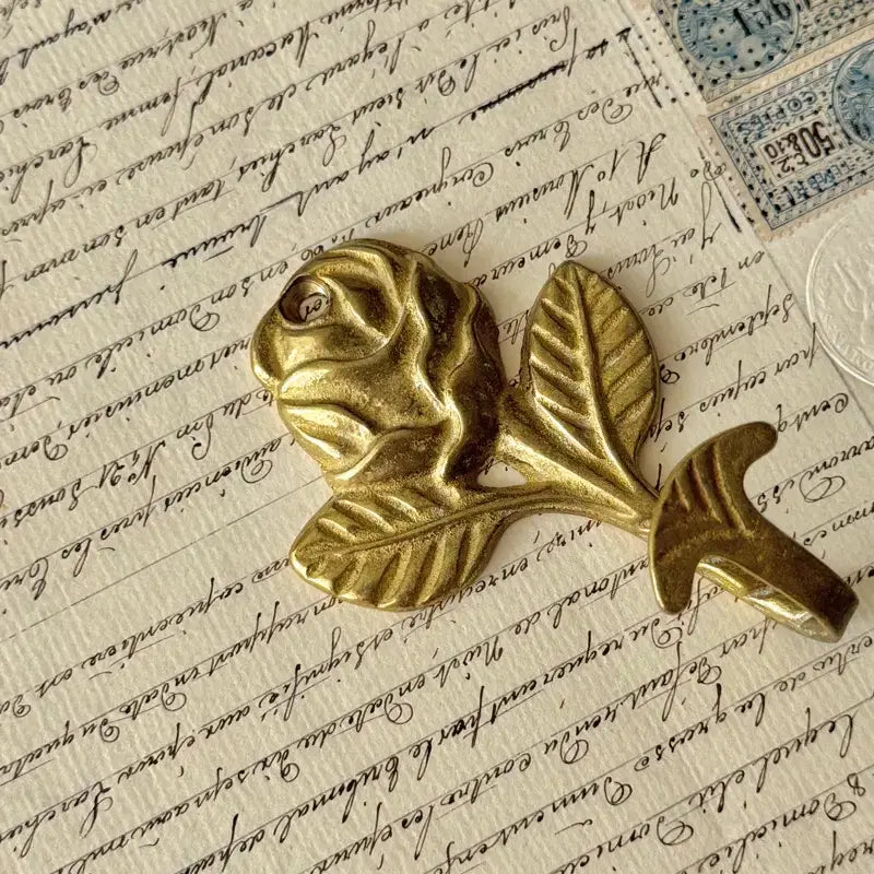 [BUNJANG] Vintage Brass Rose Wall Hook / 빈티지 브라스 장미 벽후크