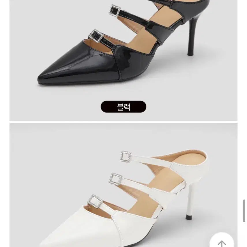 [SOLD OUT] 에나멜 뮬 하이힐(블랙,화이트/230)