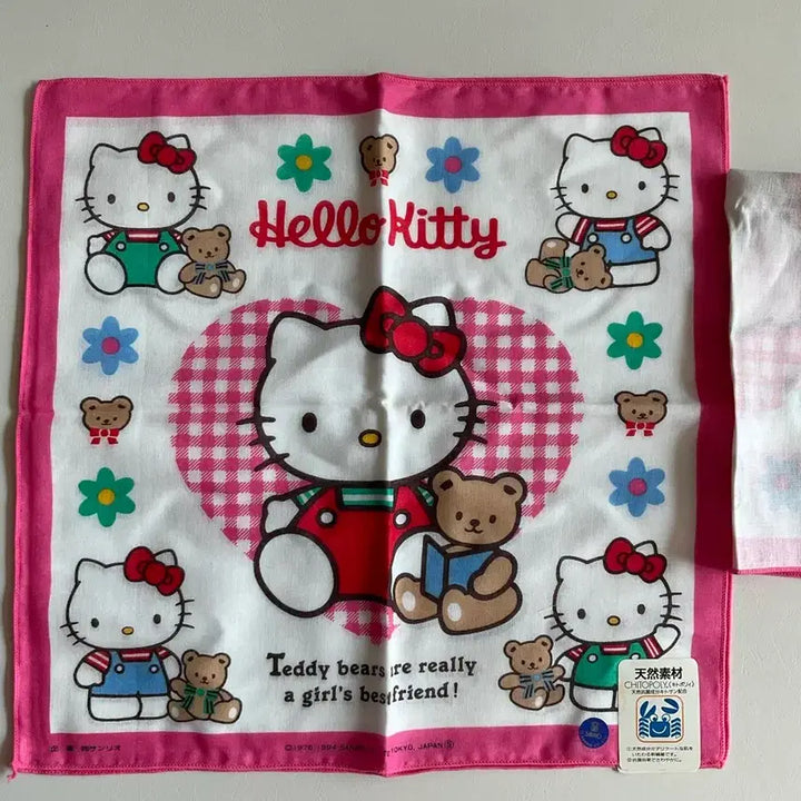 [BUNJANG] Hello Kitty Handkerchief (Pink) / 고전 헬로키티 손수건(분홍)