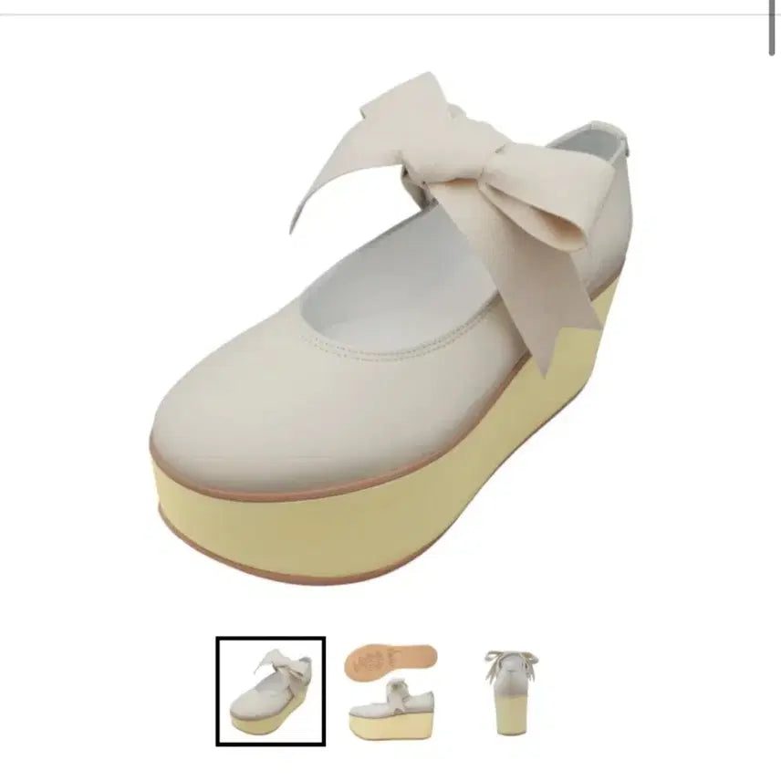 [BUNJANG] Tokyo Bopper Ivory Ribbon Platform Shoes / 도쿄보퍼 아이보리 리본 플랫폼 슈즈 22.5(235~240mm)