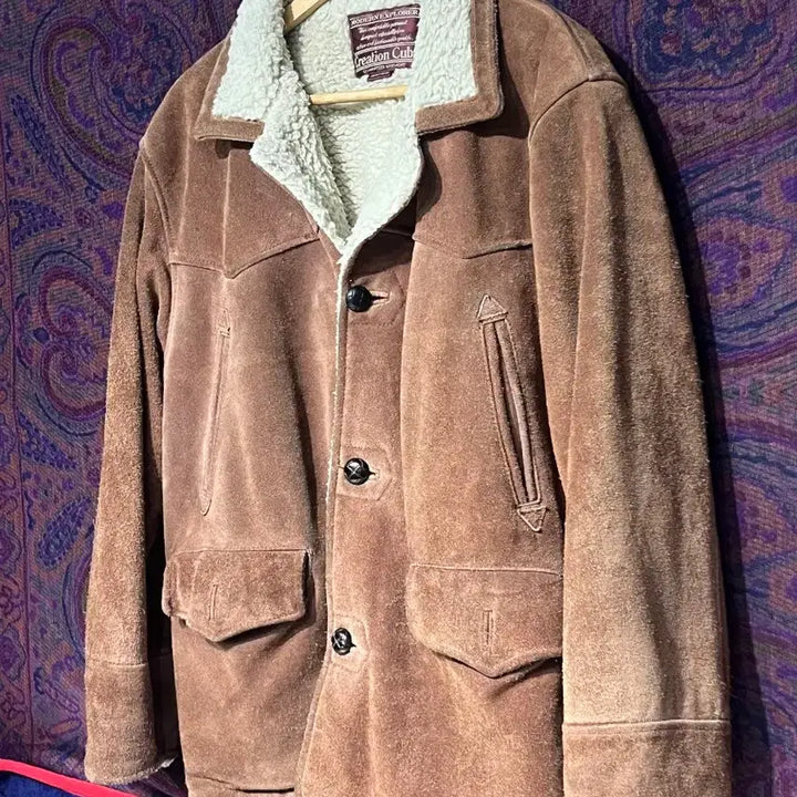 [BUNJANG] Western Suede Shearling Leather Jacket / 웨스턴 스웨이드 양털 가죽 자켓