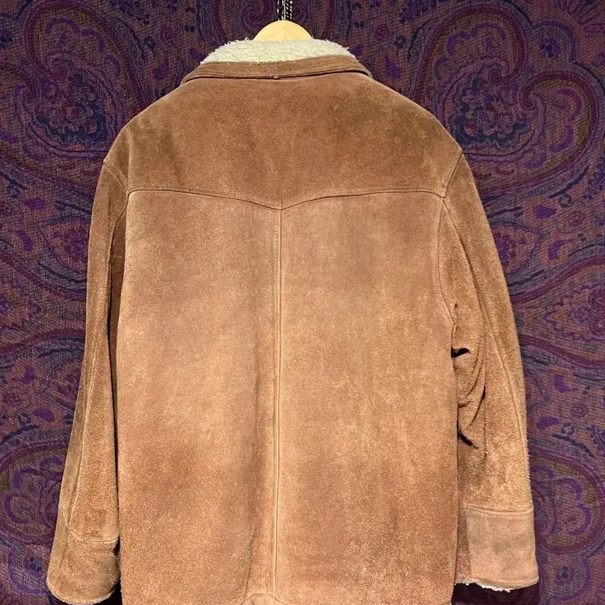 [BUNJANG] Western Suede Shearling Leather Jacket / 웨스턴 스웨이드 양털 가죽 자켓