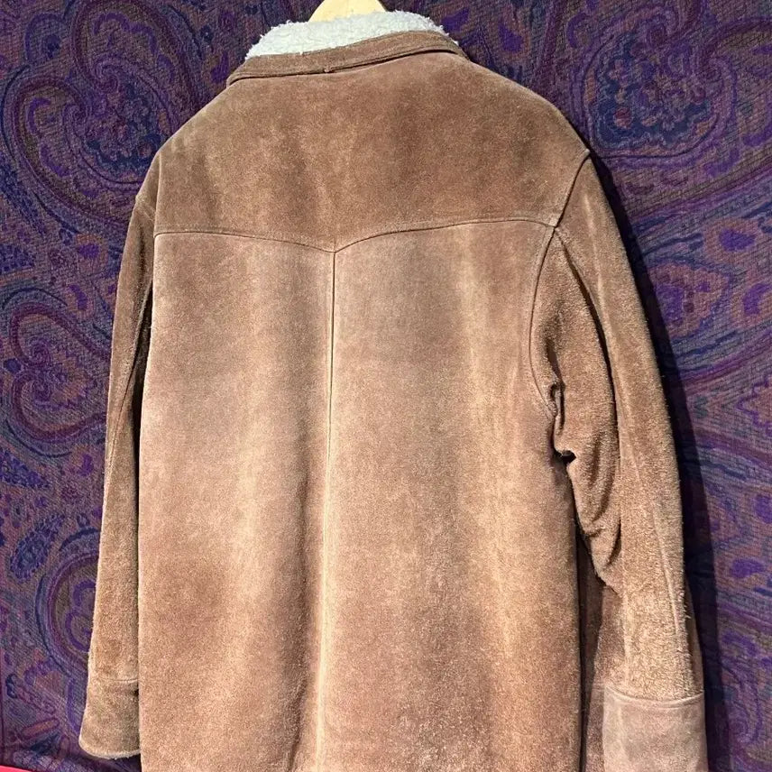 [BUNJANG] Western Suede Shearling Leather Jacket / 웨스턴 스웨이드 양털 가죽 자켓