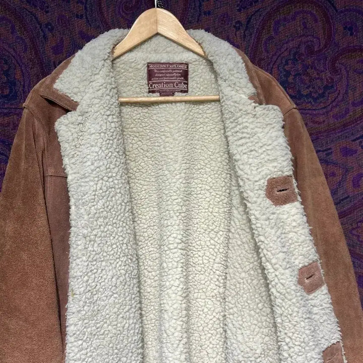 [BUNJANG] Western Suede Shearling Leather Jacket / 웨스턴 스웨이드 양털 가죽 자켓