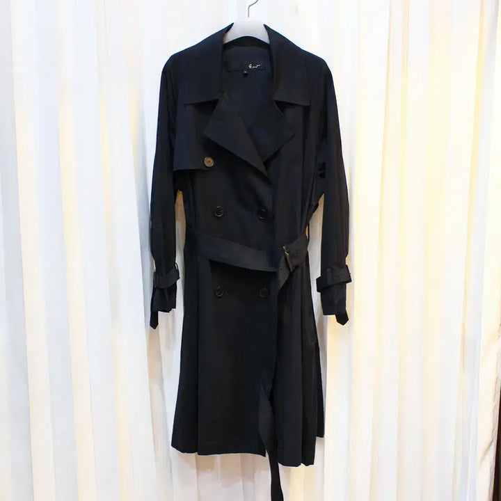 [BUNJANG] G-Cut Nylon Blend Oversized Trench Coat / 프리사이즈 지컷 나일론혼방 오버핏 트렌치 자켓 b392