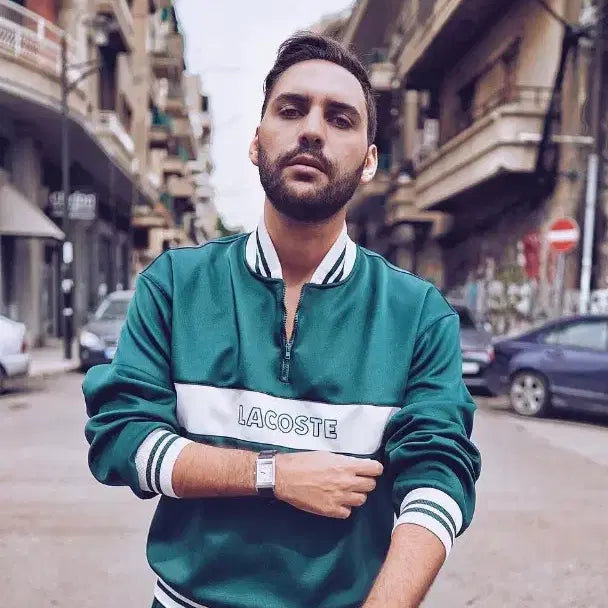 [BUNJANG] Lacoste Heritage Anorak Half-Zip Sweatshirt / 라코스테 헤리티지 아노락 반집업 스웻 셔츠