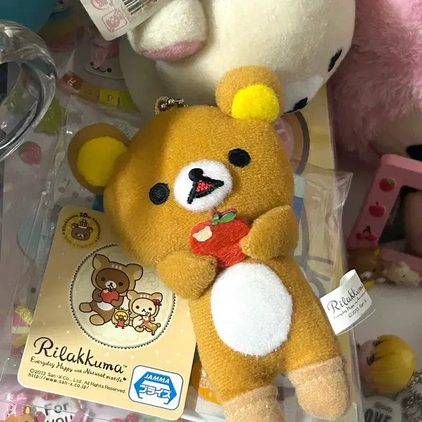 [BUNJANG] Rilakkuma Apple Doll Keyring / 리락쿠마 사과 인형 키링
