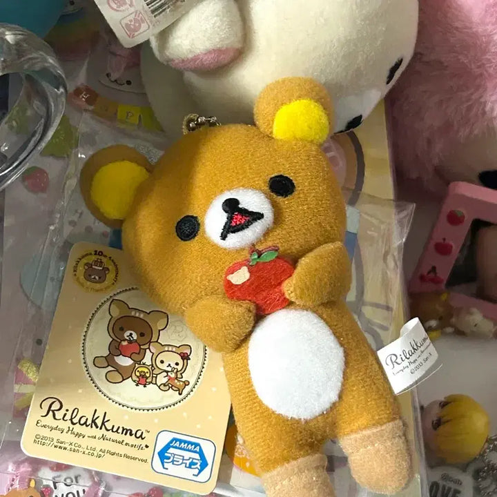 [BUNJANG] Rilakkuma Apple Doll Keyring / 리락쿠마 사과 인형 키링