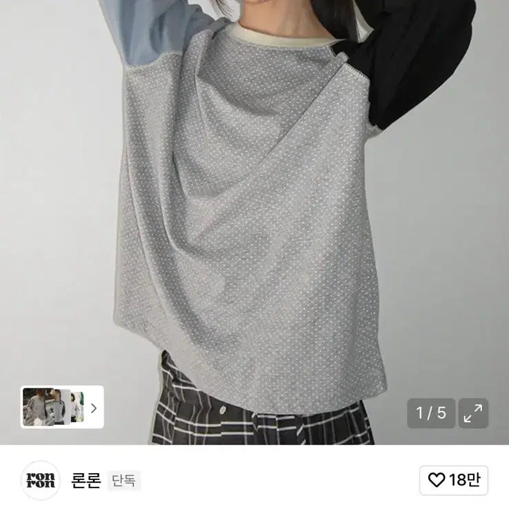 [BUNJANG] RonRon Dot Long Sleeve Shirt / 론론 롱슬리브