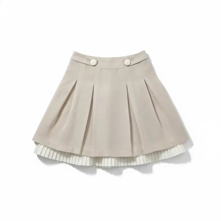 [BUNJANG] Beige Pleated Mini Skirt / 베이지 플리츠 미니스커트