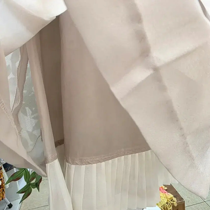 [BUNJANG] Beige Pleated Mini Skirt / 베이지 플리츠 미니스커트