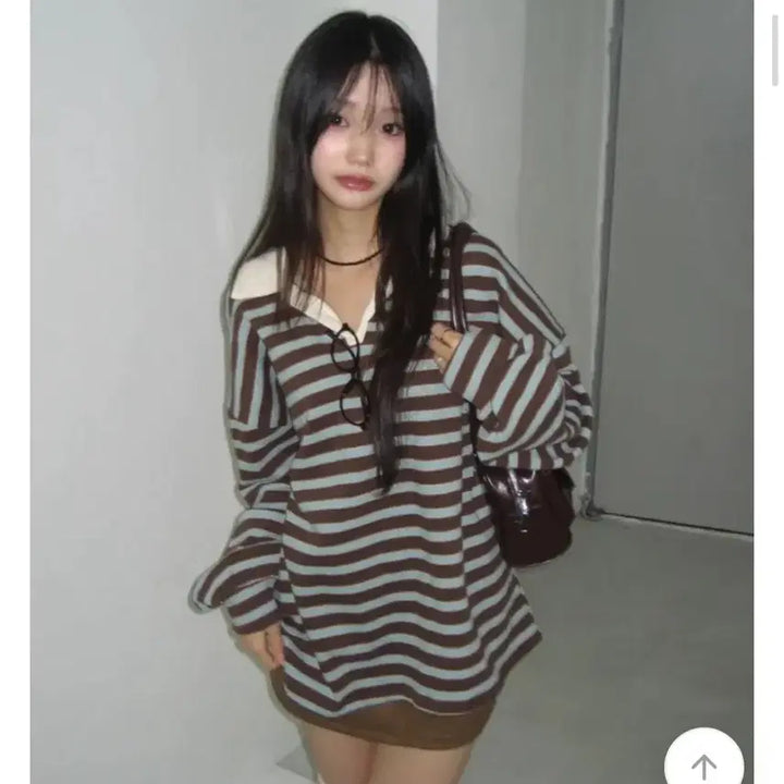 [BUNJANG] Striped Crewneck Sweatshirt / (새상품) 유색 단가라 스트라이프 맨투맨