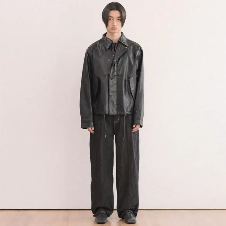 [BUNJANG] Beslow MK3 Leather Jacket Black / 비슬로우 mk3 가죽 자켓 블랙