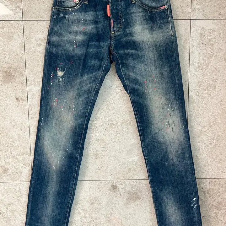 [SOLD OUT] 디스퀘어드2 데미지 워싱 슬림핏 청바지 44 정품