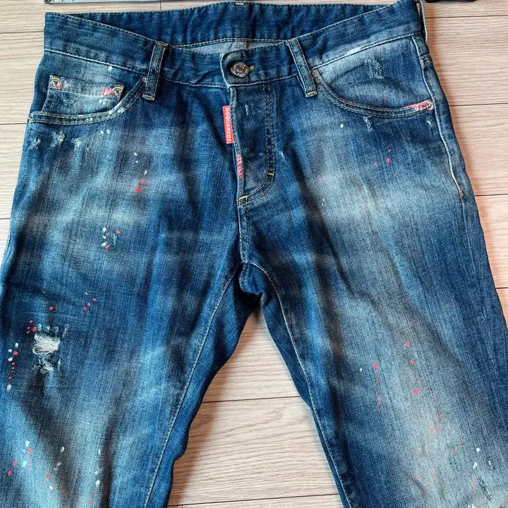 [SOLD OUT] 디스퀘어드2 데미지 워싱 슬림핏 청바지 44 정품
