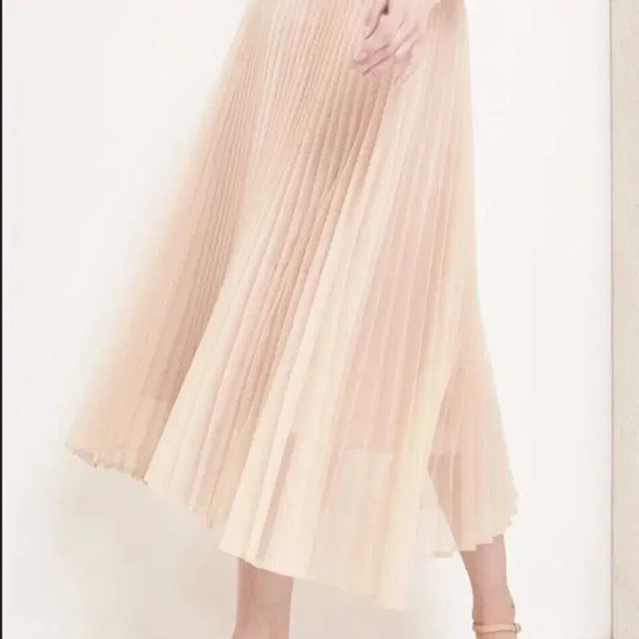 [BUNJANG] Hansum Mine Tulle Frills Skirt Light Beige / 한섬 마인 mine 튤 프릴츠 스커트 66 라이트베이지