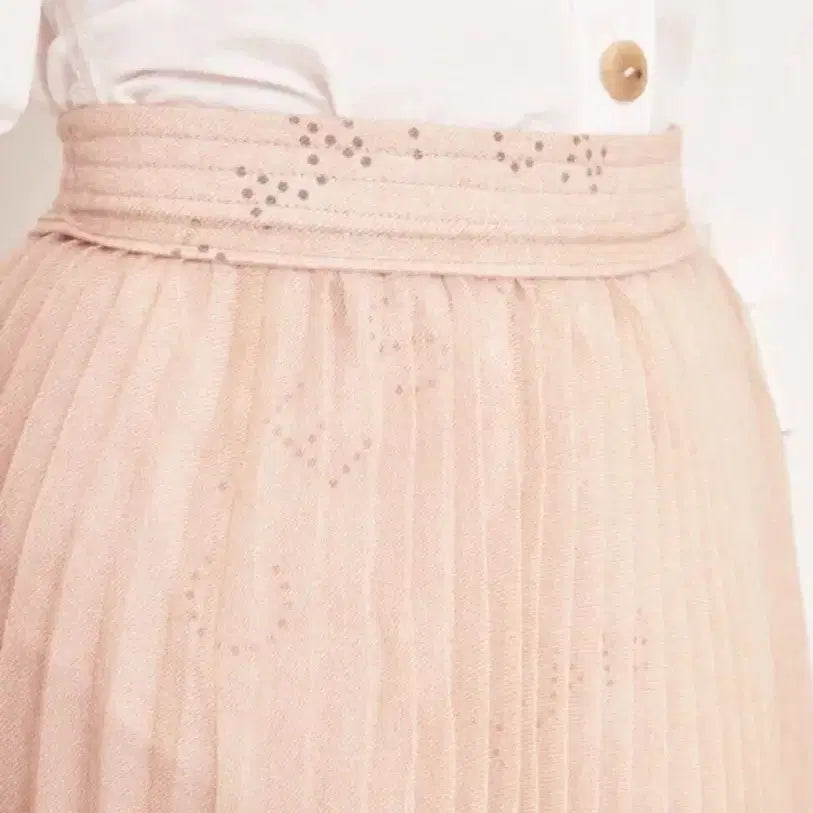 [BUNJANG] Hansum Mine Tulle Frills Skirt Light Beige / 한섬 마인 mine 튤 프릴츠 스커트 66 라이트베이지
