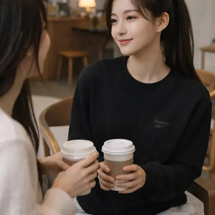 [BUNJANG] Reebok Small Logo Sweatshirt / [여자-95 (M)]리복 스몰로고 맨투맨티셔츠