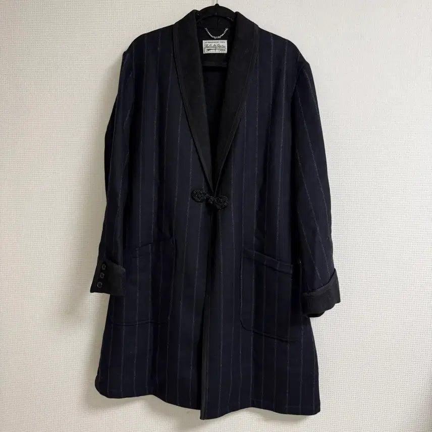[BUNJANG] Wacko Maria Wool Stripe Smoking Jacket / 와코마리아 울 스트라이프 스모킹 자켓