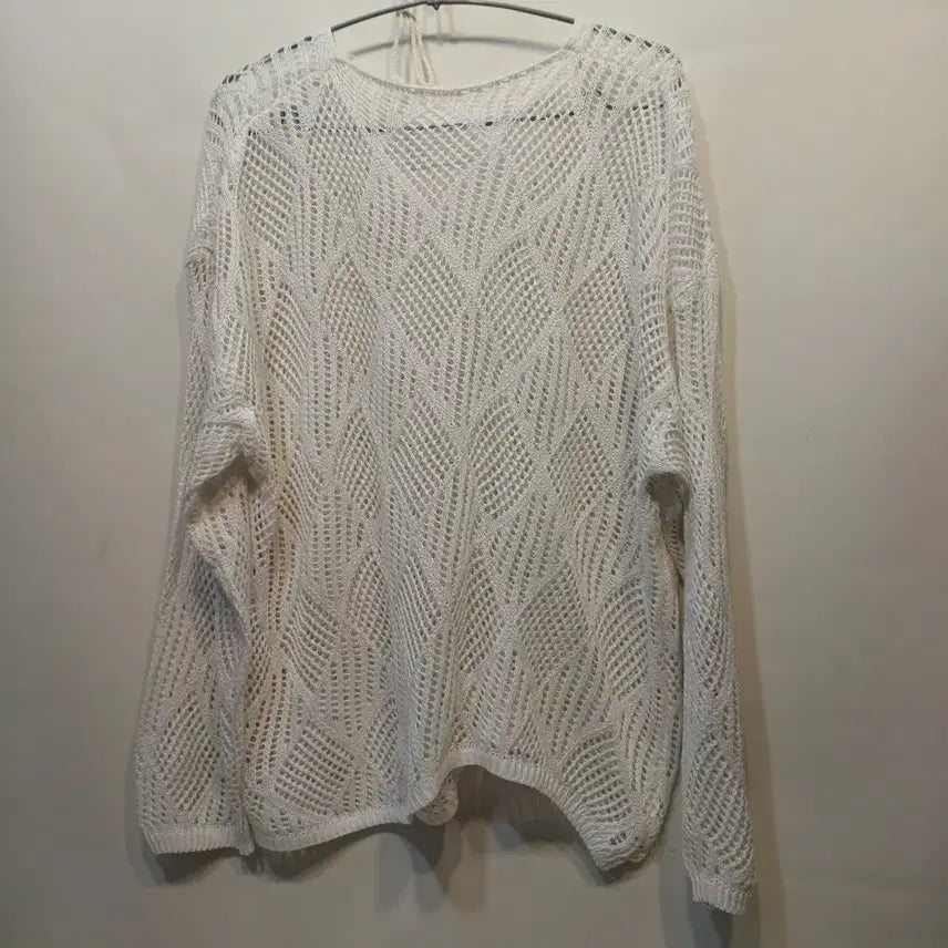 [BUNJANG] V-neck Mesh Knit Top / 브이넥 망사 니트 긴팔 봄여름 100~105사이즈  63178
