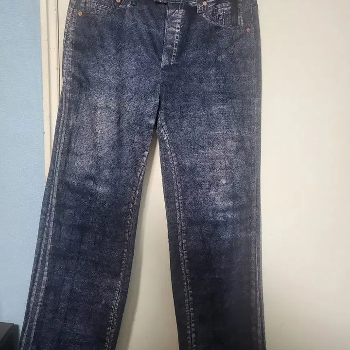 [BUNJANG] Andersson Bell Laden Wax Print Wide Jeans Blue 28 / 앤더슨벨 래든 왁스 프린트 와이드 진 블루 28