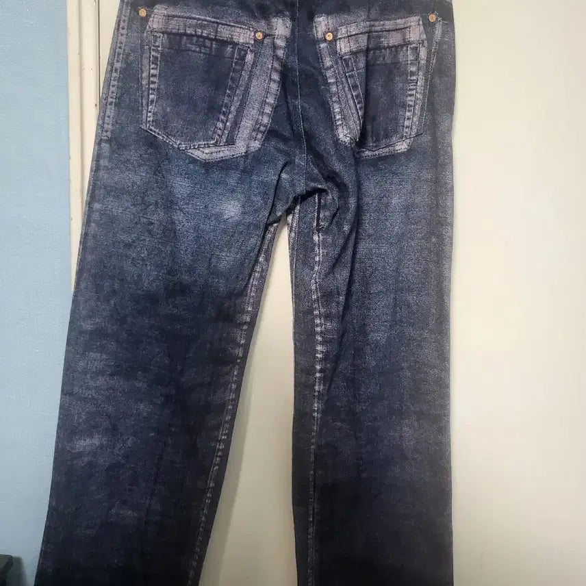 [BUNJANG] Andersson Bell Laden Wax Print Wide Jeans Blue 28 / 앤더슨벨 래든 왁스 프린트 와이드 진 블루 28