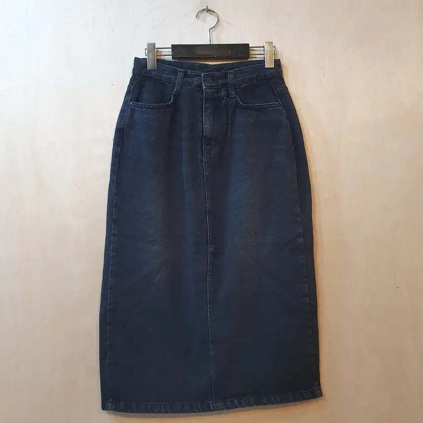 [BUNJANG] Black Denim Long Skirt / 블랙 데님 롱 스커트