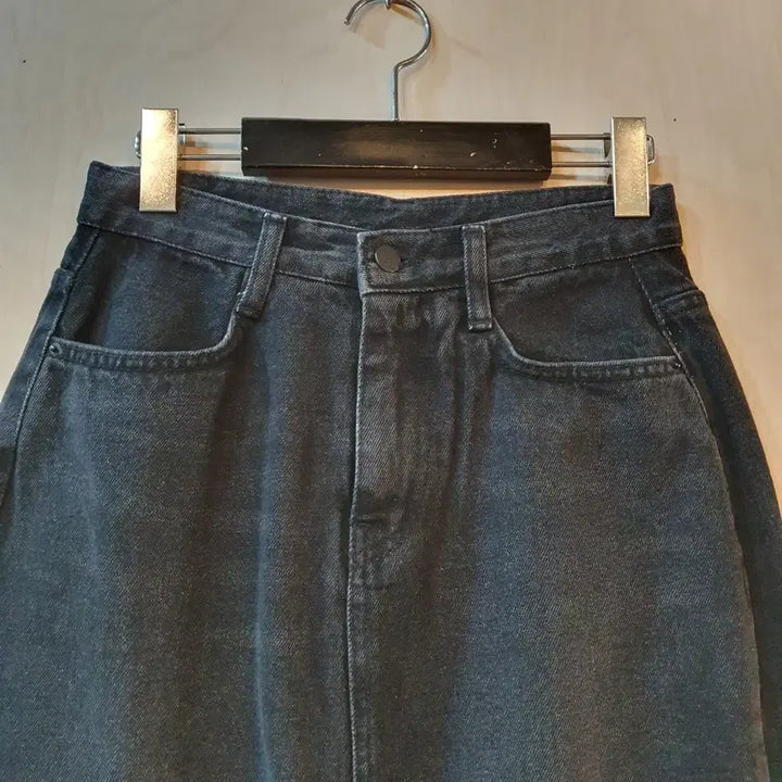 [BUNJANG] Black Denim Long Skirt / 블랙 데님 롱 스커트