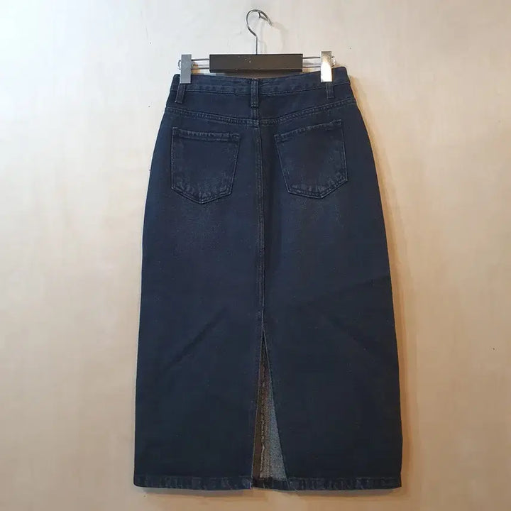 [BUNJANG] Black Denim Long Skirt / 블랙 데님 롱 스커트