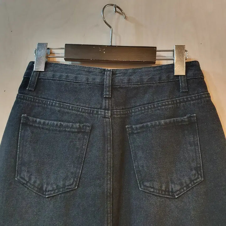 [BUNJANG] Black Denim Long Skirt / 블랙 데님 롱 스커트