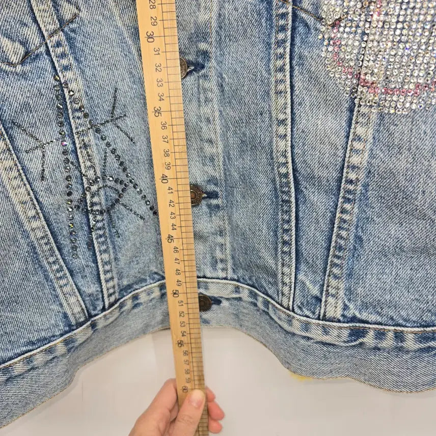[BUNJANG] Y2K Vintage Denim Fur Jacket / Y2K luxury 빈티지 스타일 데님 퍼 자켓  [C40214]