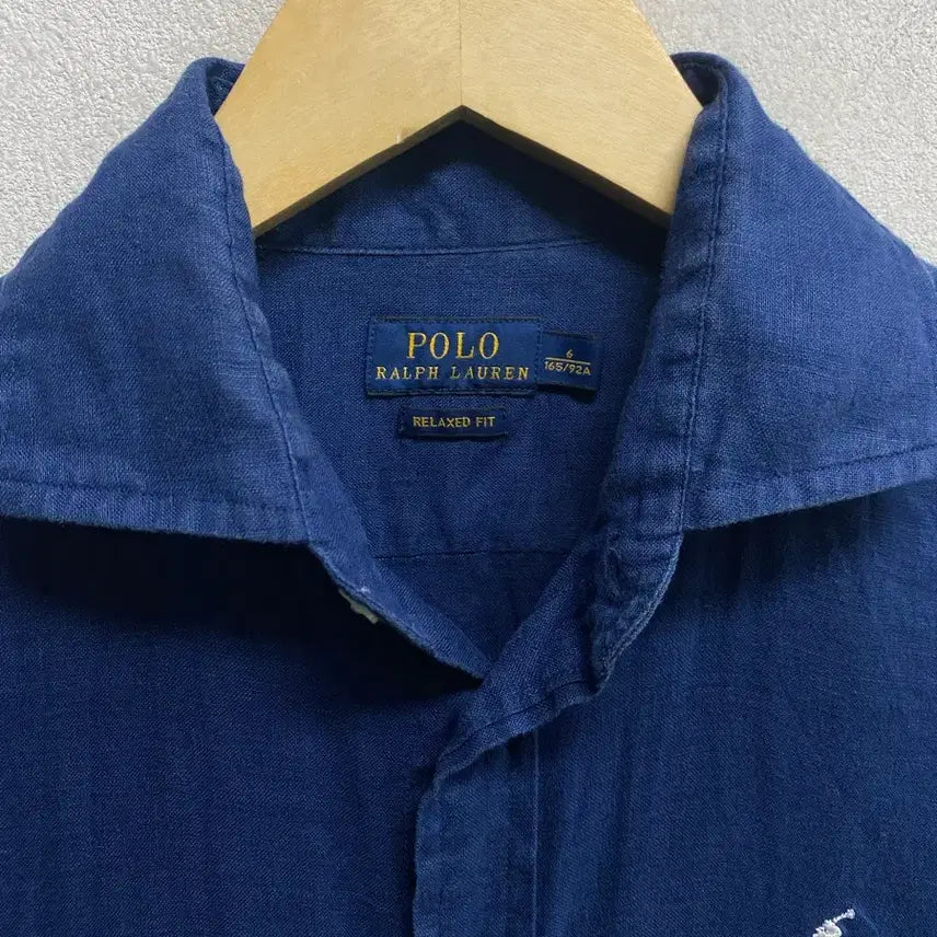[BUNJANG] Polo Navy Linen Shirt M / 폴로 네이비 린넨셔츠 M
