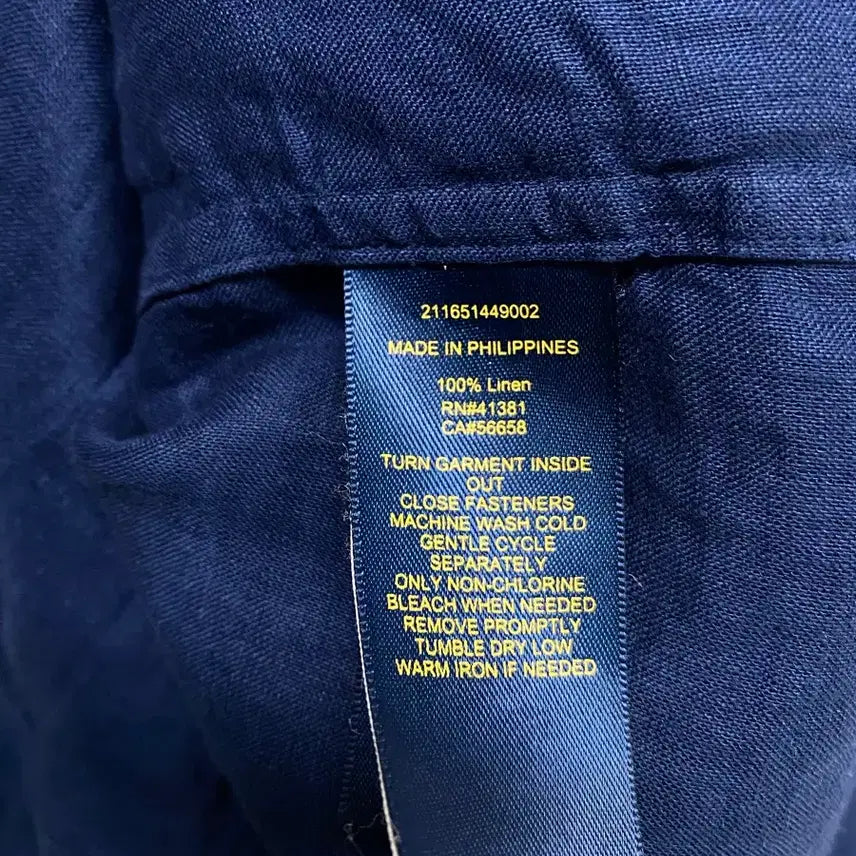 [BUNJANG] Polo Navy Linen Shirt M / 폴로 네이비 린넨셔츠 M