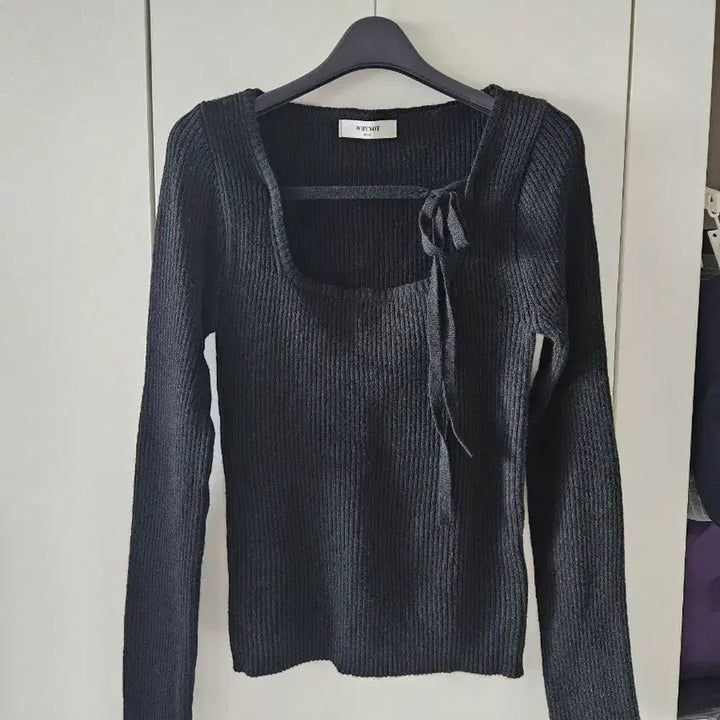 [BUNJANG] Square Neck Knit Top / 스퀘어넥니트티셔츠