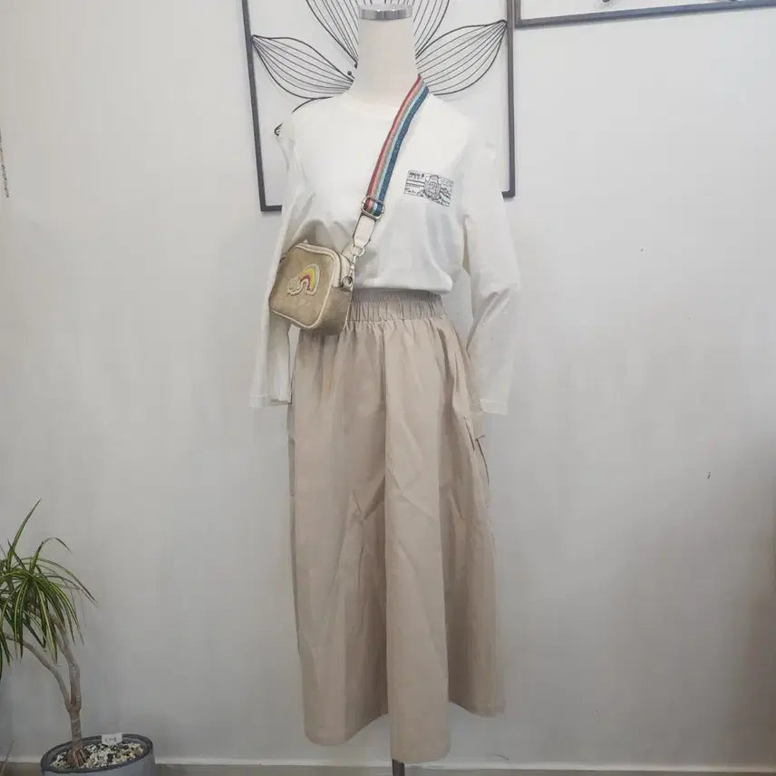 [SOLD OUT] LAP  랩 베이지 롱 스커트  free