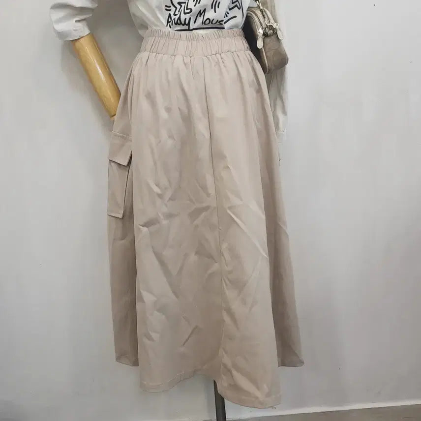 [SOLD OUT] LAP  랩 베이지 롱 스커트  free