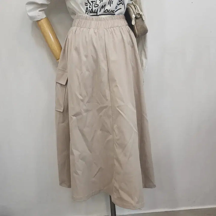 [SOLD OUT] LAP  랩 베이지 롱 스커트  free